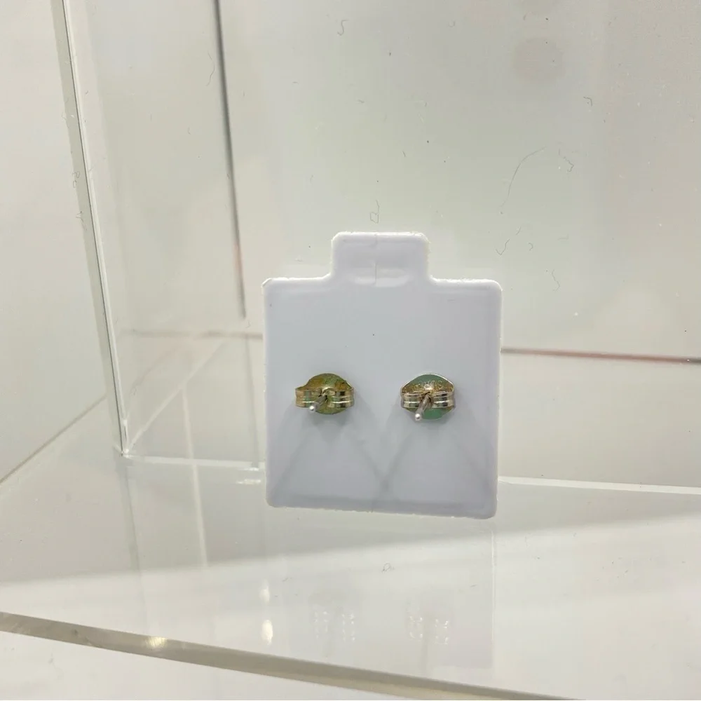 Turtle/ Butterfly Silver-Tone Enamel Rhinestone Stud Pierced Earrings Set Of 2